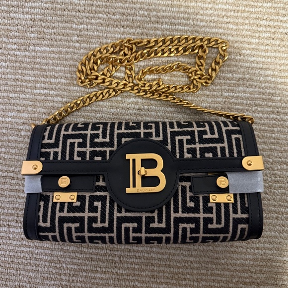Balmain B Buzz Jacquard bag on chain - Picture 2 of 14